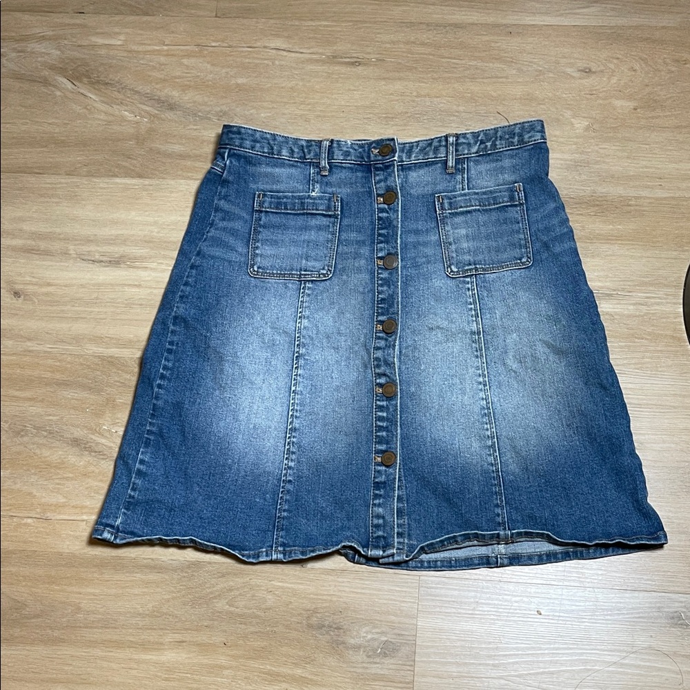 H&M Classic Blue A-Line Denim Skirt